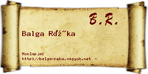 Balga Réka névjegykártya